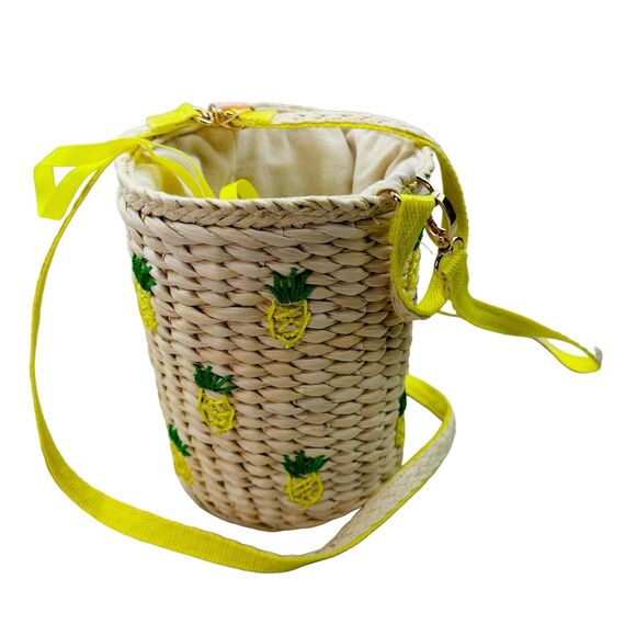 New Rachel Ashwell Pineapple Handbag Rattan Jute Crossbody North South Purse - Picture 13 of 16